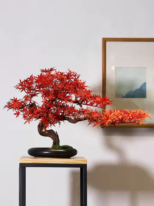 Simulation bonsai trees are suitable for decoration, immortal welcoming pine, green planting, artificial landscape, home, living